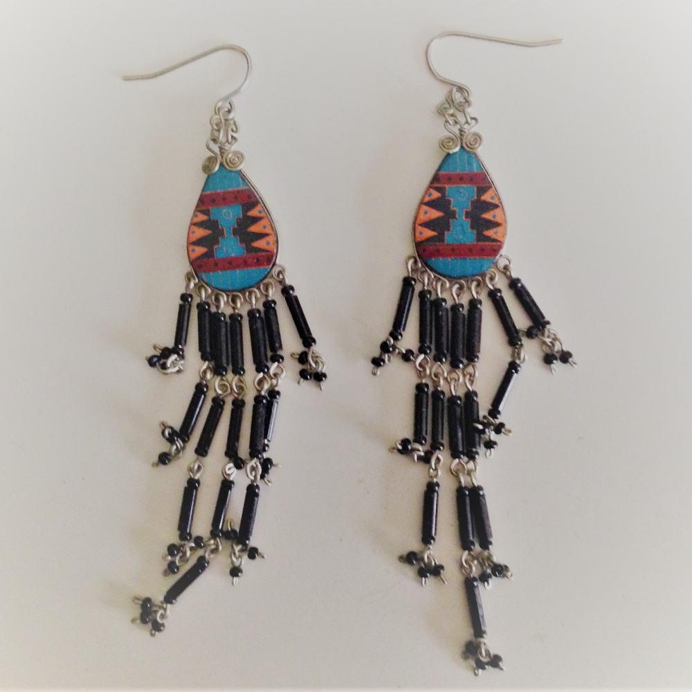 Colorful BOHO Peruvian Beads Earrings